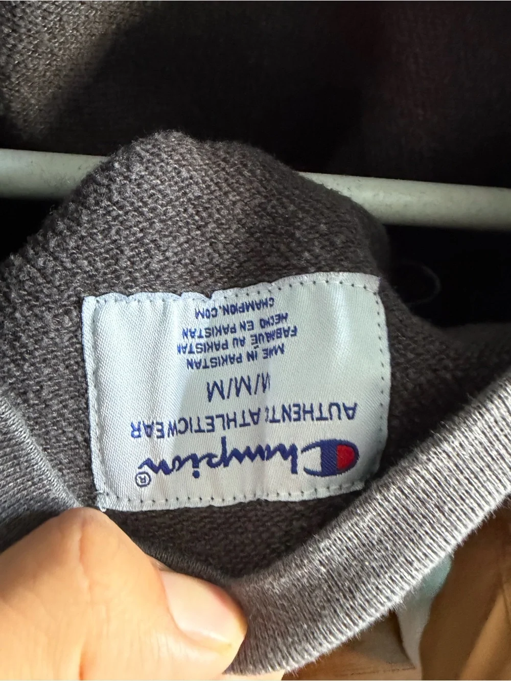 Champion Gray Crewneck Sweatshirt with Embroidered Logo